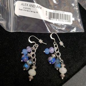 NWT Alex and Ani Road to Romance Earrings RS